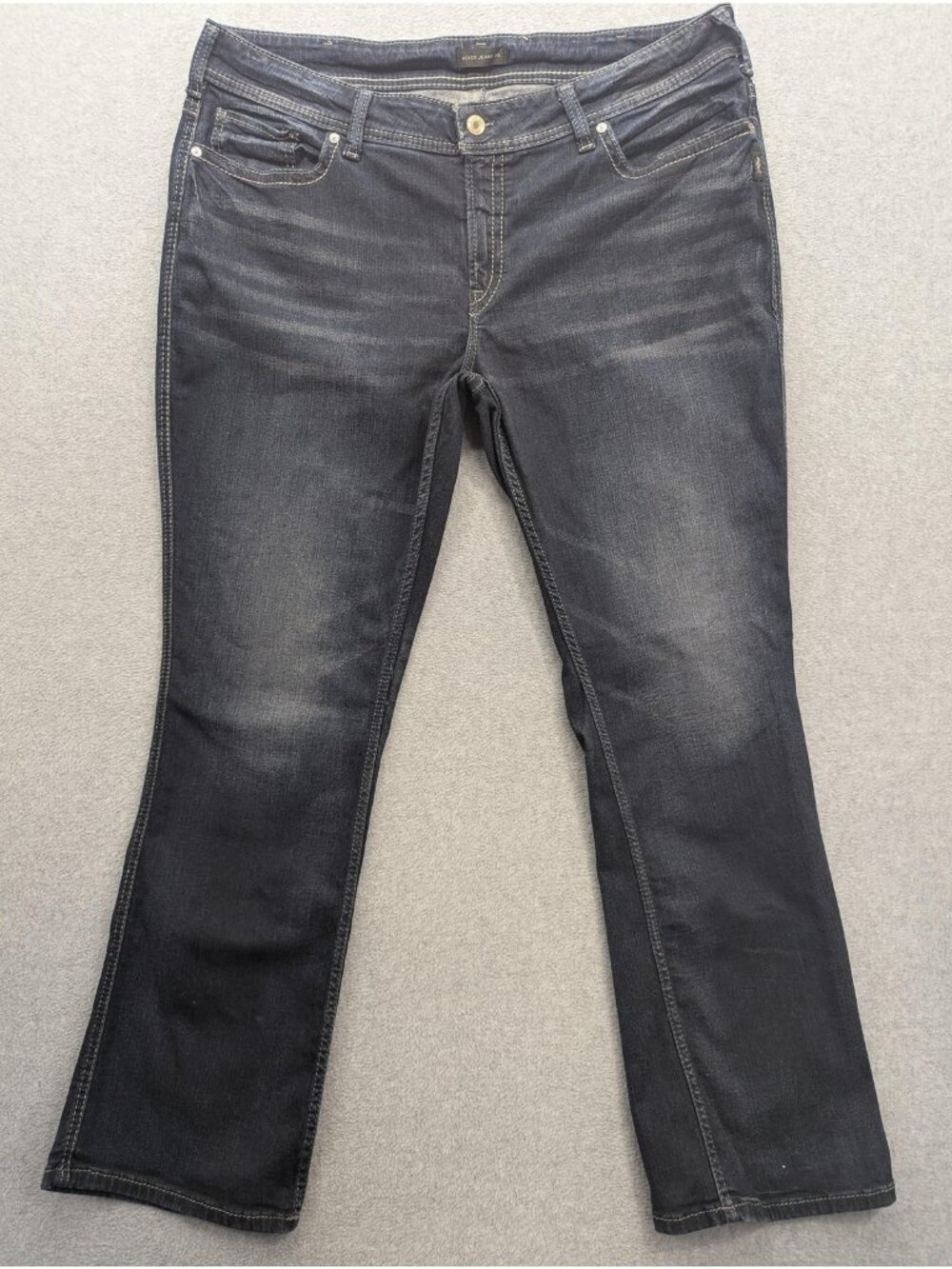 Silver Jeans Co Suki Slim Boot Jeans Womens 24 Blue Dark Wash High Rise Stretch